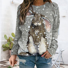 Laden Sie das Bild in den Galerie-Viewer, Lässiges Langarm-Kaninchen-T-Shirt