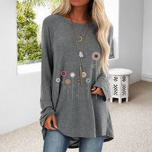 Laden Sie das Bild in den Galerie-Viewer, Langärmeliges T-Shirt mit Blumendruck