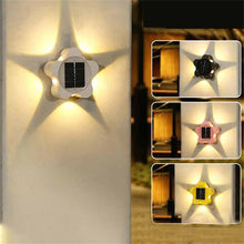Laden Sie das Bild in den Galerie-Viewer, LED Solar Wandleuchte in Sternform
