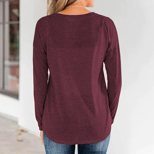 T-Shirt mit Rundhalsausschnitt und Knopfleiste