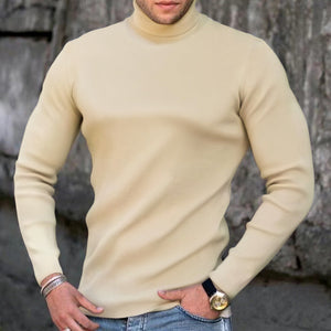 Einfarbiger Pullover mit Rollkragen