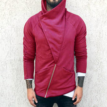 Laden Sie das Bild in den Galerie-Viewer, Lässige Fleece-Kapuzenjacke mit diagonalem Reißverschluss