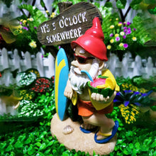 Laden Sie das Bild in den Galerie-Viewer, Tropischer Garten Gnome Surfer Skulptur