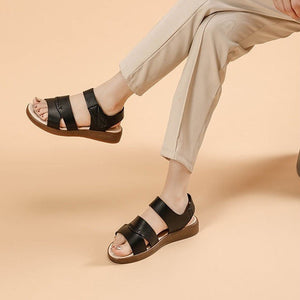 Damen Bequeme Sandalen mit Klettverschluss