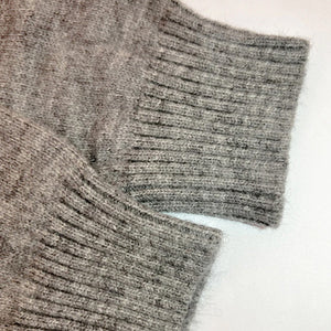Damen Lockere lange Strickjacke mit Buchstabendruck