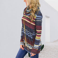 Laden Sie das Bild in den Galerie-Viewer, Lockeres Langärmliges Gestreiftes T-Shirt