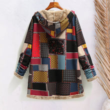 Laden Sie das Bild in den Galerie-Viewer, Kapuzen-Sweatshirt-Mantel aus Baumwolle und Fleece