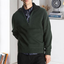 Laden Sie das Bild in den Galerie-Viewer, Einfarbiger Pullover mit halbem Reißverschluss