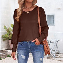 Laden Sie das Bild in den Galerie-Viewer, Lockeres Lässiges T-Shirt mit Puffärmeln und Rundhalsausschnitt