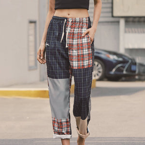 Unregelmäßig Karierte Freizeithose