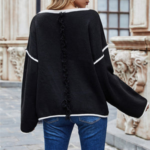 Lockerer Strickpullover mit Rundhalsausschnitt