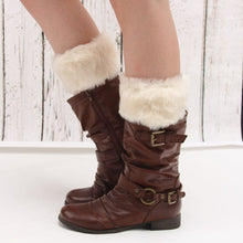 Laden Sie das Bild in den Galerie-Viewer, Damen Warme Stiefelüberzüge mit Pelzbesatz