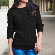 Laden Sie das Bild in den Galerie-Viewer, Damen Strickpullover mit Rundhalsausschnitt