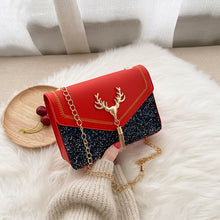 Laden Sie das Bild in den Galerie-Viewer, Schultertasche mit Pailletten und Geweih