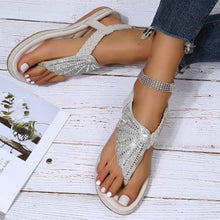 Laden Sie das Bild in den Galerie-Viewer, Damen Strap Strass geflochtene Strandschuhe