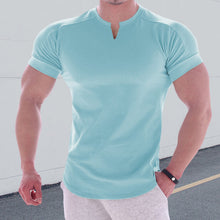 Laden Sie das Bild in den Galerie-Viewer, Kurzärmliges Einfarbiges Sportliches T-Shirt für Herren