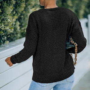 Strickjacke mit V-Ausschnitt