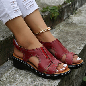 Modische Einfarbige PU-Sandalen