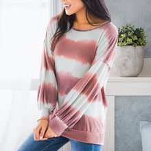 Laden Sie das Bild in den Galerie-Viewer, Lockeres Langarm-T-Shirt mit Rundhalsausschnitt