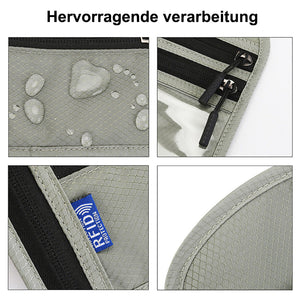 Reisehalstasche mit RFID-blockierendem Reisepasshalter