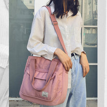 Laden Sie das Bild in den Galerie-Viewer, Einfache einfarbige Damenhandtasche mit großem Fassungsvermögen