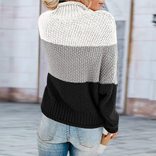 Laden Sie das Bild in den Galerie-Viewer, Modischer Rollkragenpullover mit Farbblock