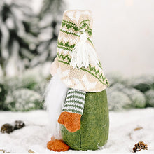 Laden Sie das Bild in den Galerie-Viewer, Weihnachtsgrüne gesichtslose Elfenfigur des alten Mannes