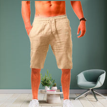 Laden Sie das Bild in den Galerie-Viewer, Lockere atmungsaktive Shorts aus Baumwolle und Leinen