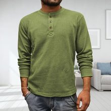Laden Sie das Bild in den Galerie-Viewer, Einfarbiges T-Shirt Unterhemd Langarmpolo