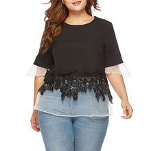 Laden Sie das Bild in den Galerie-Viewer, Damen-Spitzen-T-Shirt Aus Chiffon