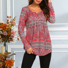 Laden Sie das Bild in den Galerie-Viewer, Bedrucktes, lockeres Langarm-T-Shirt