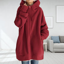 Laden Sie das Bild in den Galerie-Viewer, Langes Fleece-Sweatshirt mit Reißverschluss