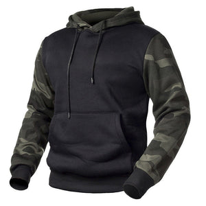 Lässiger Kapuzenpullover mit Camouflage-Farbblock