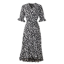 Laden Sie das Bild in den Galerie-Viewer, Neues Damenkleid aus Chiffon mit Rüschen