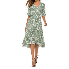Laden Sie das Bild in den Galerie-Viewer, Neues Damenkleid aus Chiffon mit Rüschen