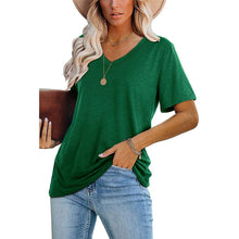 Laden Sie das Bild in den Galerie-Viewer, Modisches Lässiges T-Shirt Mit V-Ausschnitt Für Damen