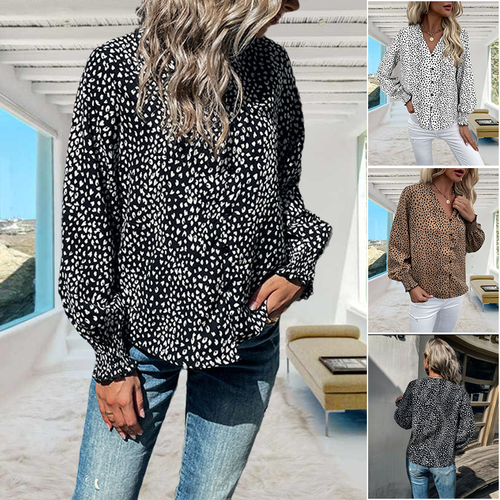 Lässige Bluse mit Leopardenmuster