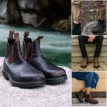 Laden Sie das Bild in den Galerie-Viewer, Handgefertigte Vintage-Chelsea-Stiefel für Herren und Damen