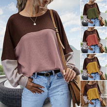 Laden Sie das Bild in den Galerie-Viewer, Lässiges Langarm-Top in Farbkontrast