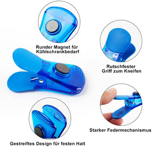 Bunte magnetische Lebensmittelverschlussklammern (6 Stück/Satz)