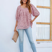 Laden Sie das Bild in den Galerie-Viewer, Süßes T-Shirt aus Chiffon mit quadratischem Ausschnitt