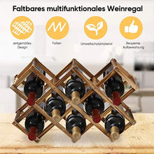 Laden Sie das Bild in den Galerie-Viewer, Klappbares Weinregal aus Holz