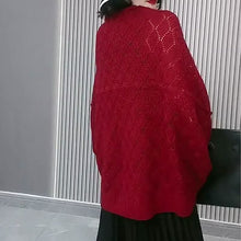 Laden Sie das Bild in den Galerie-Viewer, Damen Rhombus Hohlstrick Vielseitiger Schal