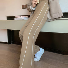 Laden Sie das Bild in den Galerie-Viewer, Seitengestreifte Hochhaushose mit weitem Bein