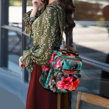 Laden Sie das Bild in den Galerie-Viewer, Multifunktionaler wasserdichter Rucksack mit Blumendruck