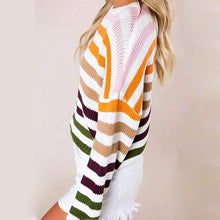 Laden Sie das Bild in den Galerie-Viewer, Herbst Gestreifter Pullover