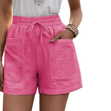 Laden Sie das Bild in den Galerie-Viewer, Sommer Damen lässige lockere Leinenshorts