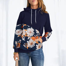 Laden Sie das Bild in den Galerie-Viewer, Langarmiges Sweatshirt mit Kapuze und hohem Ausschnitt