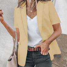 Laden Sie das Bild in den Galerie-Viewer, Lässiger Kurzärmliger Blazer mit Reverskragen