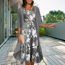 Laden Sie das Bild in den Galerie-Viewer, Zweiteiliges Sommerkleid Aus Chiffon